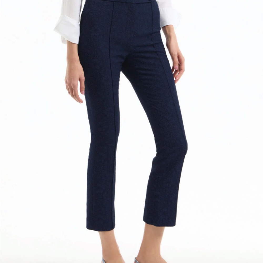 2025 Authentic Veronica Beard Dell Jacquard pants in Navy $498